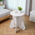 thumbnail image 2 of YOTQUSKI End Table, White Side Table, Small Round Table,Small Nightstand, Waterproof Small Tables for Small Spaces, Bedroom, Indoor, Outdoor, 2 of 4
