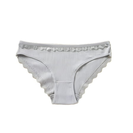 Scyoekwg Women s Cotton Underwear Seamless Hipster Panties Solid Color Stretchy Comfort Ladies Underpants Mid Waisted Underwear Briefs(Gray L)