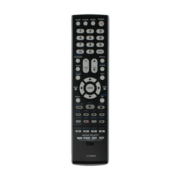 Replacement Toshiba CT-90302 TV Remote Control for Toshiba TVD2910 Television