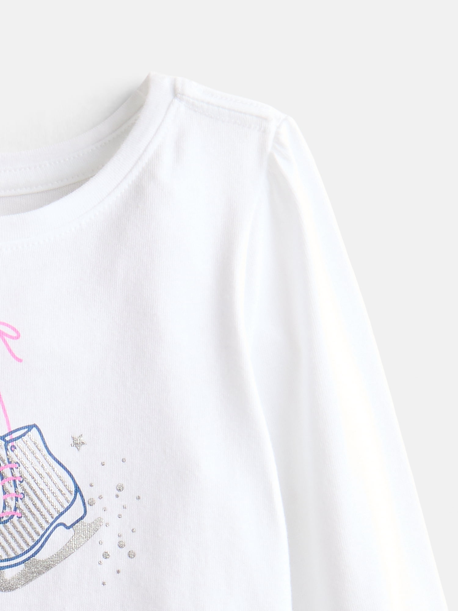Wonder Nation Baby & Toddler Girls Tee with Long Sleeves, Sizes 0M-5T