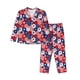 thumbnail image 1 of Balery American Stars2 Conjunto de Pijama con Estampado para Mujer, Conjunto de Dos Piezas con Manga Larga, Ropa de Dormir Suave con Bolsillos, Pijamas Cómodos-X-Large, 1 of 7
