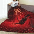 thumbnail image 6 of Pofeuu Black Spider Web With Spiders Print Ultra-Soft Micro Fleece Blanket,for Bed Or Sofa,All Season Throw Blankets Flannel Blanket-80"x60", 6 of 7