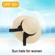 thumbnail image 3 of 54-58 cm sombrero circunferencia sombrero femenino verano al aire libre playa grandes aleros protector solar sombrilla sombrero de paja pajarita plegable, 3 of 5