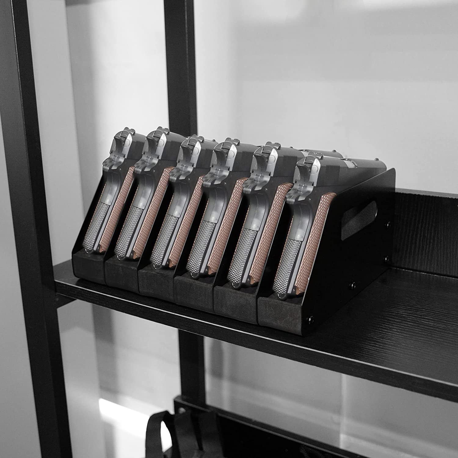 Adoreal Gun safe Rack for Pistol, Pistol Rack Handgun Rack Gun Cabinet Storage, Pistol Organizer safe Accessories, Stong Steel Construction, High-Density Foam Padding6-slot