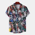 thumbnail image 2 of Hombres Casual Botones Playa Sin posicionamiento Estampado floral Turndown Camisa de manga corta Blusa Pompotops oipoqjl49226, 2 of 9