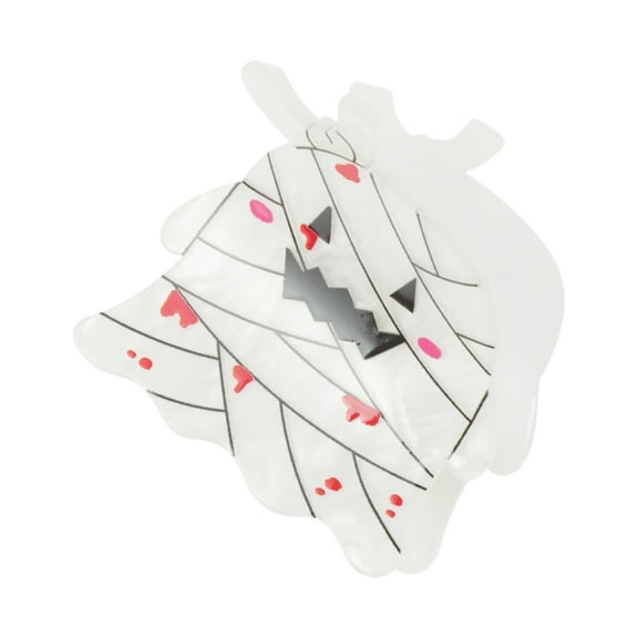 Unique Bargains 1 Pc Claw Clip Cute Halloween Bandage Mummy Ghost Design Hair Clip Red White Black