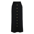 thumbnail image 6 of Arlun Trendy Maxi Skirts for Women Elegant High Waist H Line Long Straight Long Skirt Summer Casual Solid Color Slim Straight Floor Pencil Skirt with Pockets and Buttons Black XL, 6 of 8