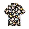 thumbnail image 4 of Domzest Kids Polo Shirt Girls Short Sleeve Animal Print Casual Top Back To School Clothes Children Summer T-Shirt Toddler Graphic Tee Youth Fashion Blouse Black 12-13 Years, 4 of 5