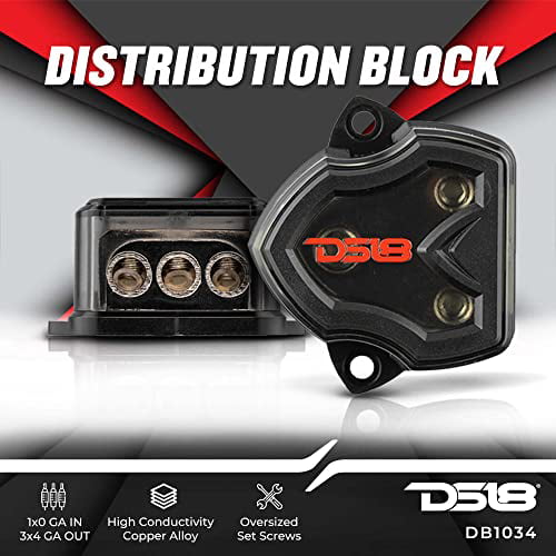 1 x 0GA In/ 3 x 4GA Out 1 In 3 Out DS18 DB1034 Distribution Ground Block 
