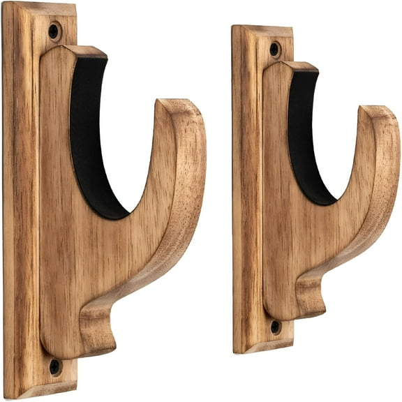 LAMIRO Gun Rack Wall Mount, Real Wood Shotgun & Rifle Wall Mount Holder Display for Sword Bow Firearm, Vintage Gun Holder Hangers for Gun Safe