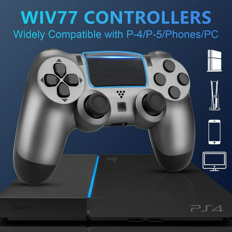 Gentleman Hovedsagelig Outlook Wireless Game Controller Bluetooth Gamepad Compatible with PS4 Console  (Steel Black) - Walmart.com