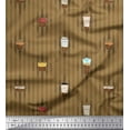 thumbnail image 1 of Soimoi polyester Crepe Fabric Stripe & Drinks Summer Designs Decor Fabric Printed Yard 52 Inch Wide, 1 of 3