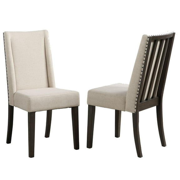 Steve Silver Napa Modern Upholstered Dining Chair, Set of 2, Dusty Espresso/Cream