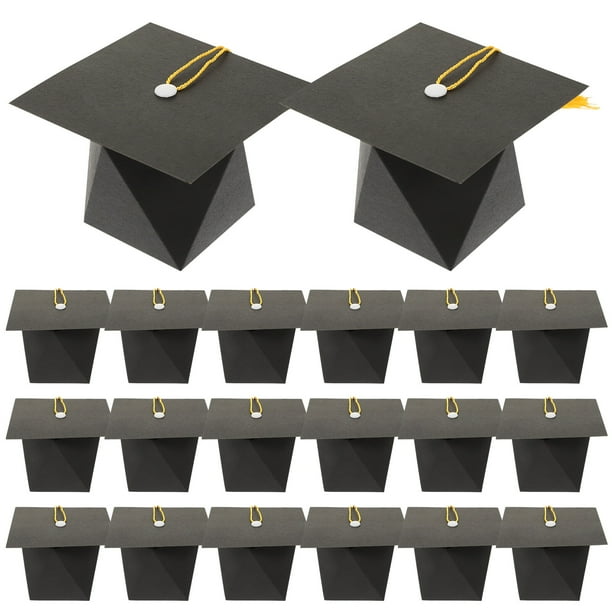 FELTECHELECTR 50 cajas de recuerdo de graduación con forma de birrete, cajas de dulces creativas.