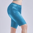 thumbnail image 2 of Shorts for Women Relaxed Fit High Waist Elastic Imitation Denim Casual Outer Shorts, 2 of 4