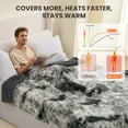 thumbnail image 4 of MARNUR Heated Blanket Full Size, 72"x84" Electric Blanket Full with Faux Fur & Sherpa, Heating Blanket with 6 Heat Levels, 10H Timer, LED Display, Machine Washable, Tie-Dye Gray, 4 of 10