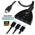 thumbnail image 2 of 4K HDMI Switch Cable HD Video Switcher Adapter 3 Input 1 Output Port Hub Projector Monitor Splitter ,High Image Resolution, 2 of 6