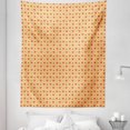 thumbnail image 1 of Romantic Tapestry, Valentines Day Inspired Love Couple Sign Hearts and Retro Polka Dots, Fabric Wall Hanging Decor for Bedroom Living Room Dorm, 5 Sizes, Coral Pale Orange Blue, by Ambesonne, 1 of 1