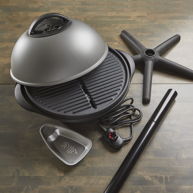 George Foreman 15-Serving Indoor/Outdoor Electric Grill, Silver 