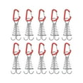 thumbnail image 1 of 10x Estacas para Tienda de Campaña Cola Clavija de Anclaje con Hebilla de Resorte Clips de Mosquetón Alta Resistencia Rojo, 1 of 3