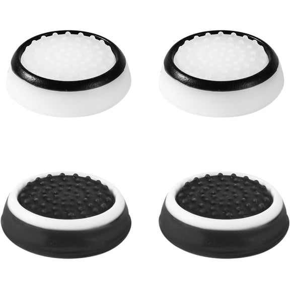 Thumb Grips Joystick Caps Anti-Slip Silicone Protective Cover Compatible with PS5 PS4 Xbox Series X/S Xbox One Switch Pro Controller Black White 4 Pack