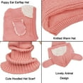 thumbnail image 4 of GRNSHTS Toddler Baby Girls Boys Winter Hat with Scarf Earflap Hood Skull Caps Age for 6 Months to 3 Years Olds (Pink), 4 of 7