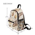thumbnail image 3 of FORMRS School Backpack with Front Zippered Pocket 12" Student Travel Daypack, Beige Watercolor Seashells, 3 of 6