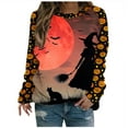 thumbnail image 2 of VKOYWKM Halloween Sweatshirts Women Witch Graphic Sweatshirt Party Tops Fall Long Sleeve Crewneck Sweatshirts Vintage Halloween Sweatshirt, 2 of 5