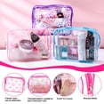 thumbnail image 4 of Bolsas de maquillaje Cunno, 6 unidades, Preppy Boho Smile Face Flamingo PVC, 4 of 7
