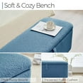 thumbnail image 4 of Comfort Stretch 39.3" Length Storage Ottoman Bench for Living Room,Blue Bedroom Bench with Entryway Storage Rectangular Boucle Foot Rest Stool Padded Seat, 4 of 8