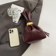 thumbnail image 4 of LHSHID Pochette à Nœud pour Femmes en Cuir Végane Sac à Main Rouge Bourgogne Sac à Main Bracelet Mini Fourre-Tout Manche Sac à Nœud, 4 of 6