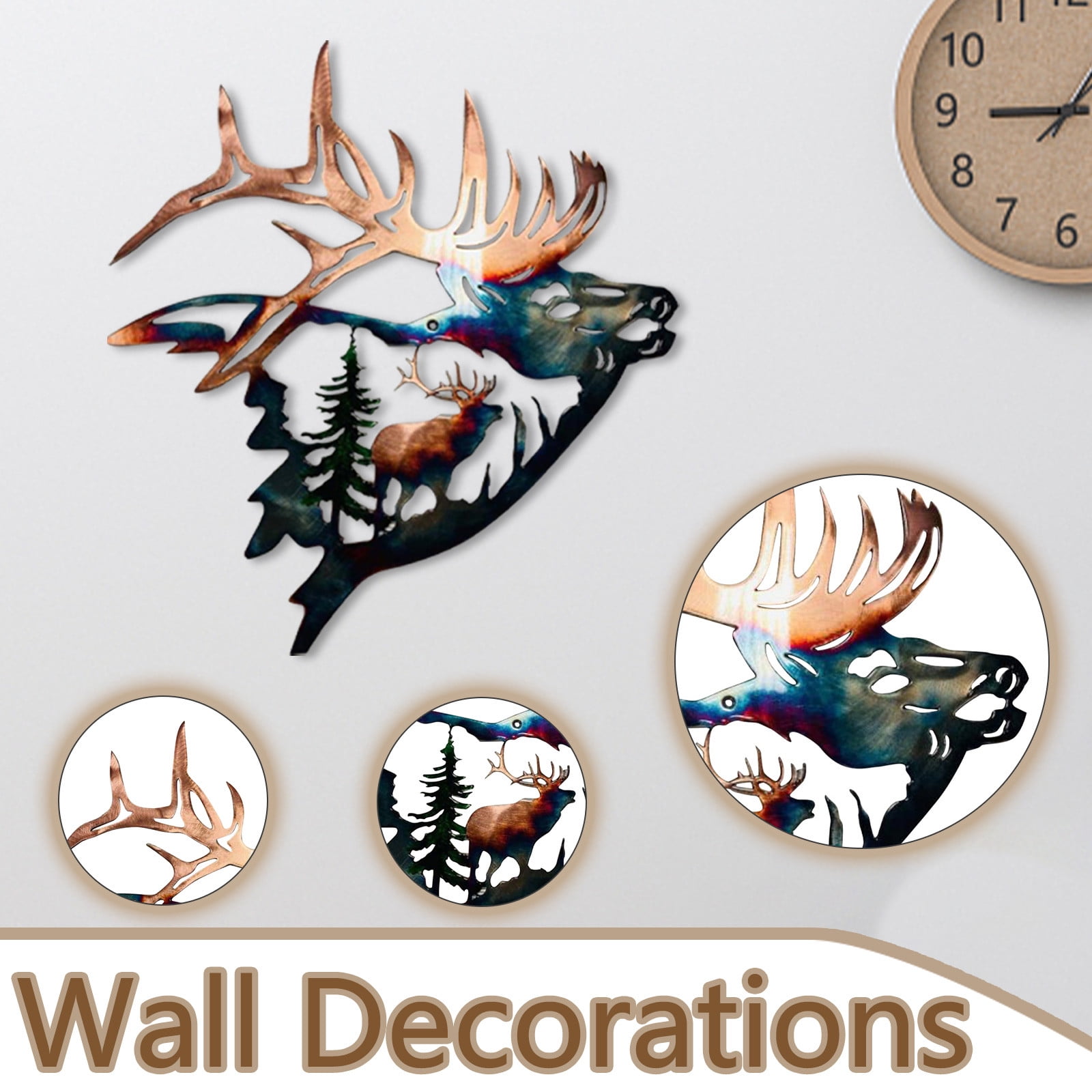 Minimalist Handmade Wall Clock Modern Round Copper Metal Wall Decor Hanging Art 