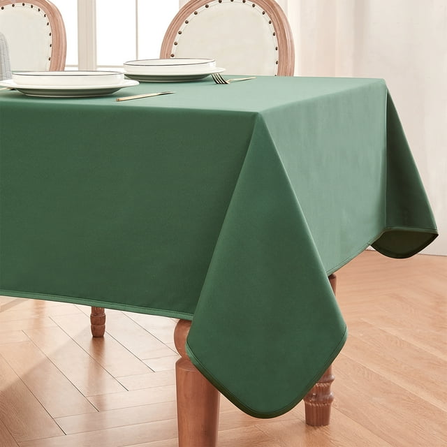BALCONY & FALCON Nappe Rectangulaire Imperméable Réversible, Tissu Peau de Pêche et Satin, Vert Chasseur, 55 Pouces x 71 Pouces