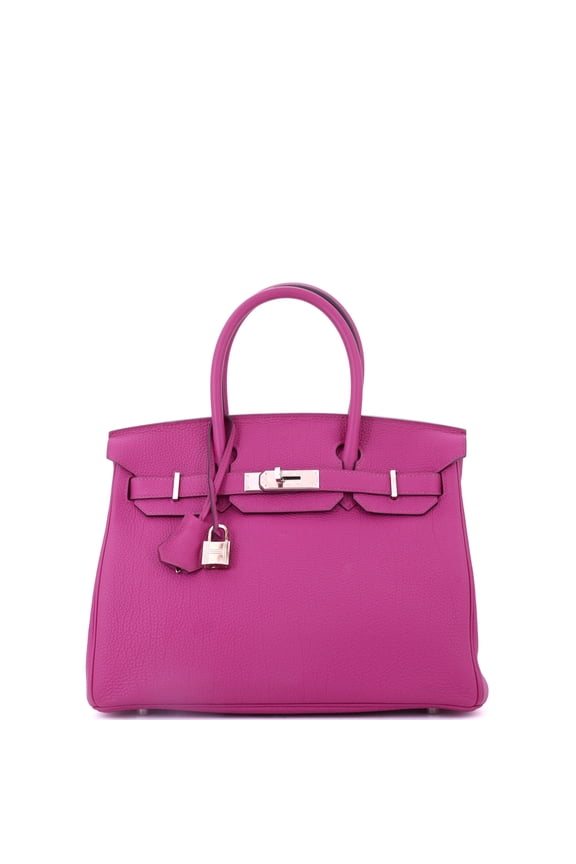 Pre-Owned Birkin Handbag Rose Pourpre Togo with Palladium Hardware 30 By Rebag