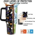 thumbnail image 4 of Halloween Tumbler 40 oz - Ghost, Bat & Pumpkin Insulated Stainless Steel Water Bottle - Leak Proof Coffee Mug Cup - Halloween Decor Gift for Women (1PC), 4 of 6