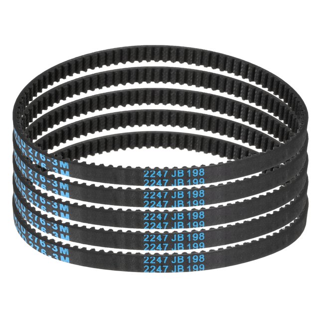 5 Paquetes de Correa de Tiempo de Goma HTD-3M de 92 Dientes, Longitud de Paso de 276 mm x Ancho de 6 mm x Altura de 2.4 mm, Correa de Polea de Tiempo