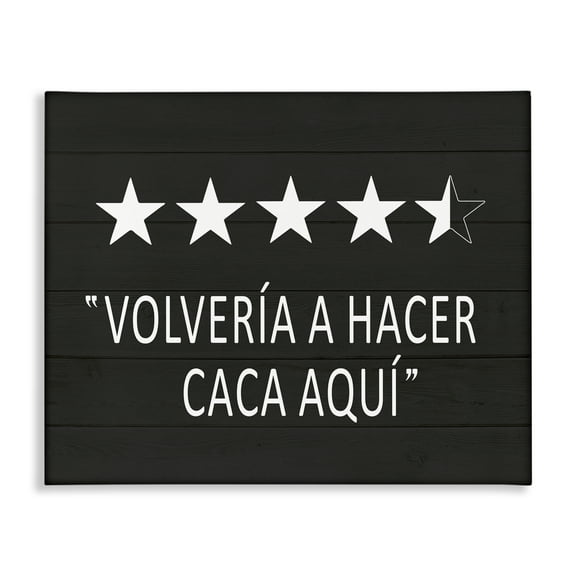 Stupell Industries Baño Cinco Estrellas Bath & Laundry Painting Wrapped Canvas Art Print Wall Art, 20 x 16