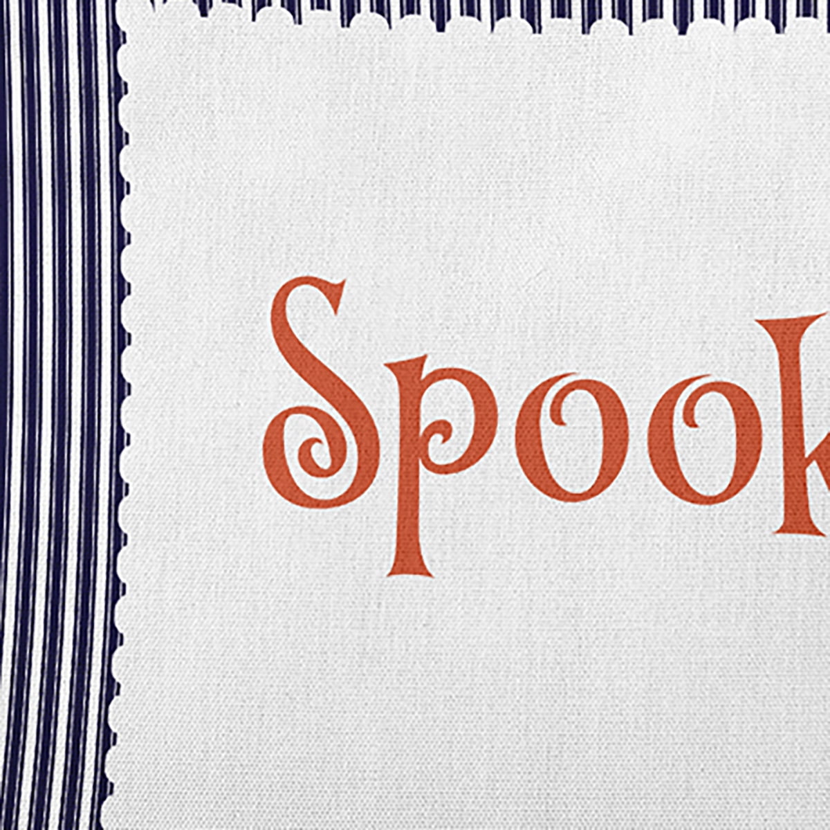 20" x 20" Simply Daisy Halloween Spooky Ticking Polyester Accent Pillow, Navy Qty 1