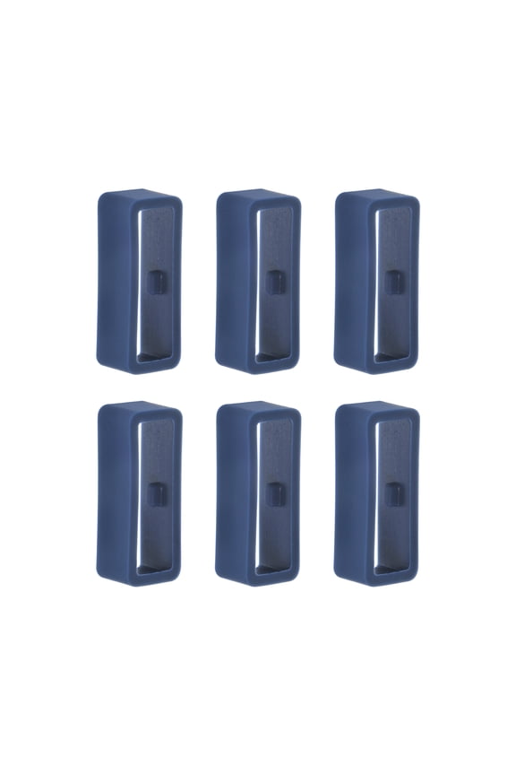 6pack Watch Strap Loop Fastener Rings 18mm Rubber Watch Holder Keeper Navy Blue