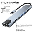 thumbnail image 3 of Hub 8 en 1 USB 3.0 Tipo C HDMI Ethernet RJ45 Micro SD Carga PD, 3 of 4