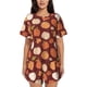 thumbnail image 1 of Fotbe Happy Thanksgiving Day Conjunto de Pijama Estampado para Mujer, 2 Piezas, Ropa de Dormir con Camiseta de Manga Corta y Shorts Suaves-Small, 1 of 6