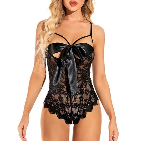 Julycc Women Sexy Lingerie Babydoll Open Bra Crotchless Underwear Nightwear Sleepwear
