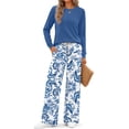 thumbnail image 2 of Fantaslook Plus Size Two Piece Sets for Women Wide Leg Pants Lounge Sets Fall Vacation Travel Outfits Fashion Boho Matching Sets, 2 of 8
