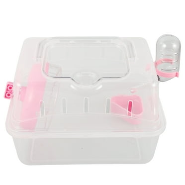 ITSELFER Hamster Travel Carrier Guinea Pig Portable Outdoor Travel Cage Carry Case Box for Small Animal