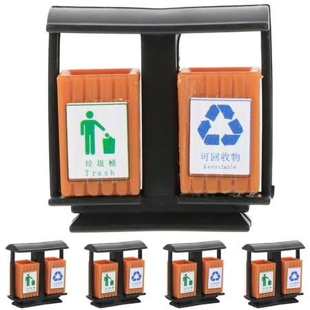 

Homemaxs 5pcs Mini Trash Can Shape Decor Waste Bin Doll House Ornament Sand Table Decor