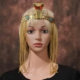 thumbnail image 2 of Doomiva Egyptian Cleopatra Headband with Sequined Tassel Decoration Egypt Queen Hair Accessories Cleopatra Headwear Cosplay Halloween Accessories, 2 of 6