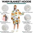 thumbnail image 5 of White Butterfly Sunflower Pattern Wearable Oversized Blanket,Wearable Blanket Hoodie for Adults,Cozy Hooded Blankets with Super Pockets,Super Warm Fuzzy Pullover for Women & Men, 5 of 6