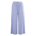 thumbnail image 4 of UAMVSH Women's Striped Casual Pants Comfy Elastic Waist Wide Leg Pants Fashion Loose Drawstring Lounge Trousers with Pockets, 4 of 6