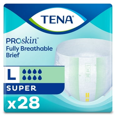 TENA Super Brief Heavy Disposable Absorbency Adult Diaper, Large, 56 Count