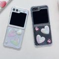 thumbnail image 2 of Compatible with Z Flip 5 Glitter Case Bling Clear Laser Heart Love Cute Pearl Soft Lightweight Shockproof Fashion Luxury Shockproof Cover for Women Girls, 2 of 13